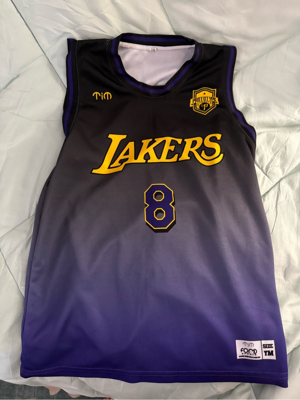 Lakers Purple Gradient #8 Kids Basketball Jersey by